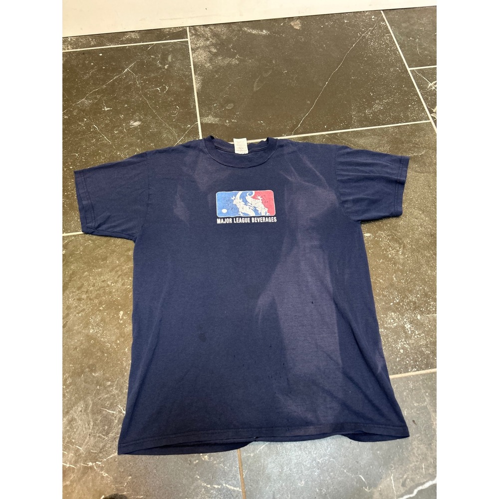 Vintage SoBe Major League Beverages T Shirt Navy Blue Jerzees Parody Logo Large